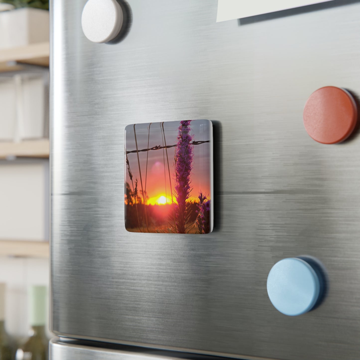 Kansas Wildflower Sunrise Porcelain 2" Magnet