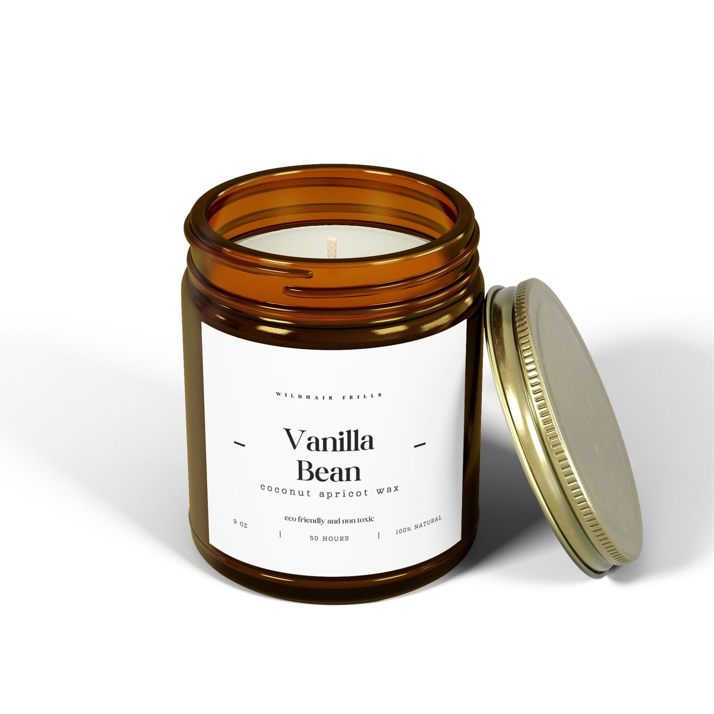 Vanilla Bean, Coconut Apricot Wax Candle(4oz, 9oz)