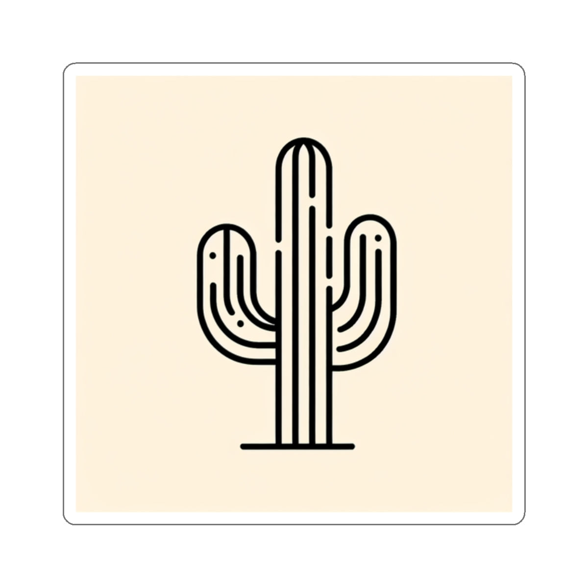 Neutral Cactus Sticker 2x2