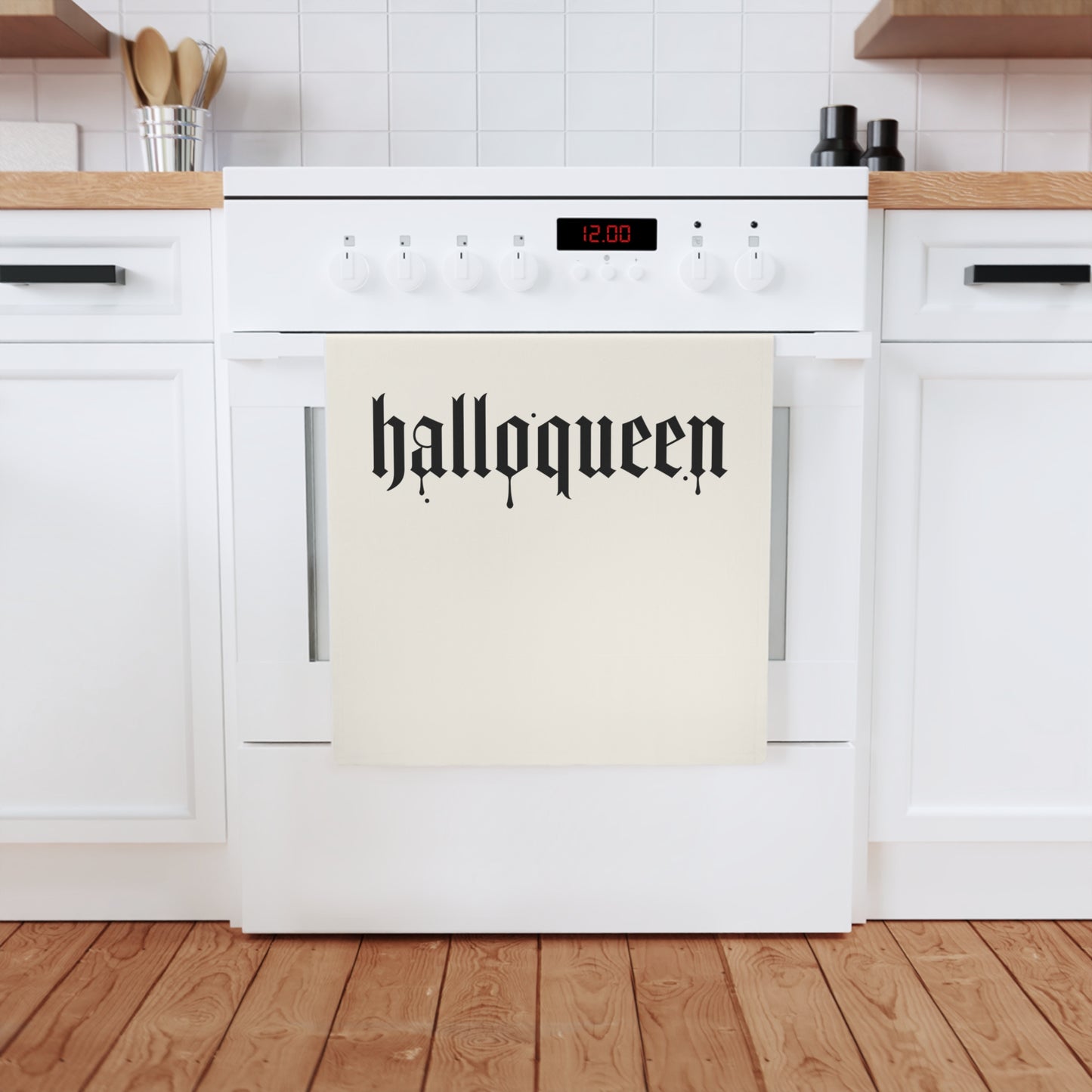 Halloween 'Halloqueen' Tea Towel