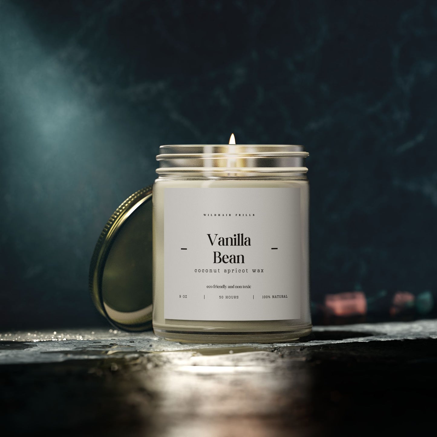 Vanilla Bean, Coconut Apricot Wax Candle(4oz, 9oz)