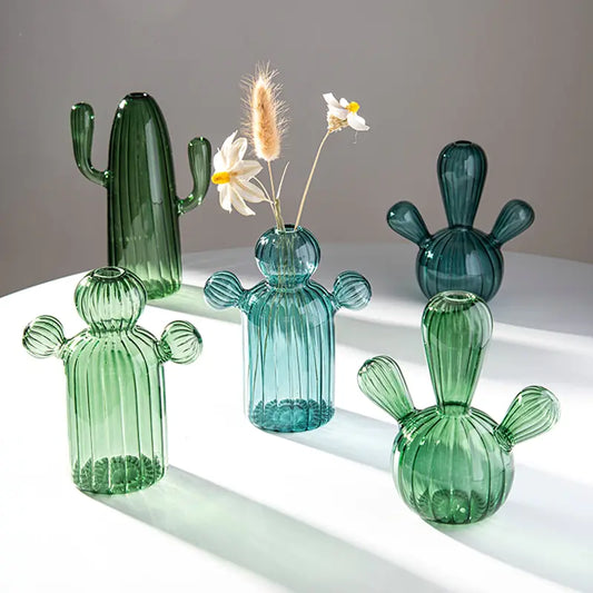 Cactus & Mushroom Glass Propagation Vase