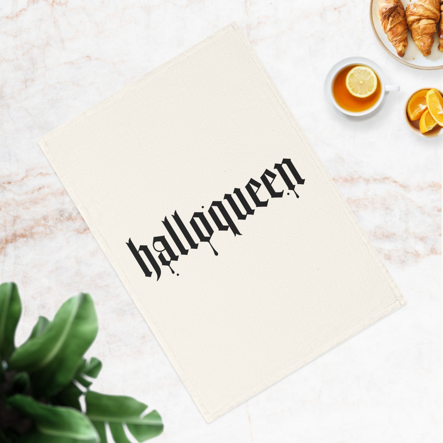 Halloween 'Halloqueen' Tea Towel